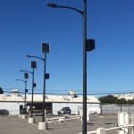 Santa Monica Airport Parking Lot Solar powered lights