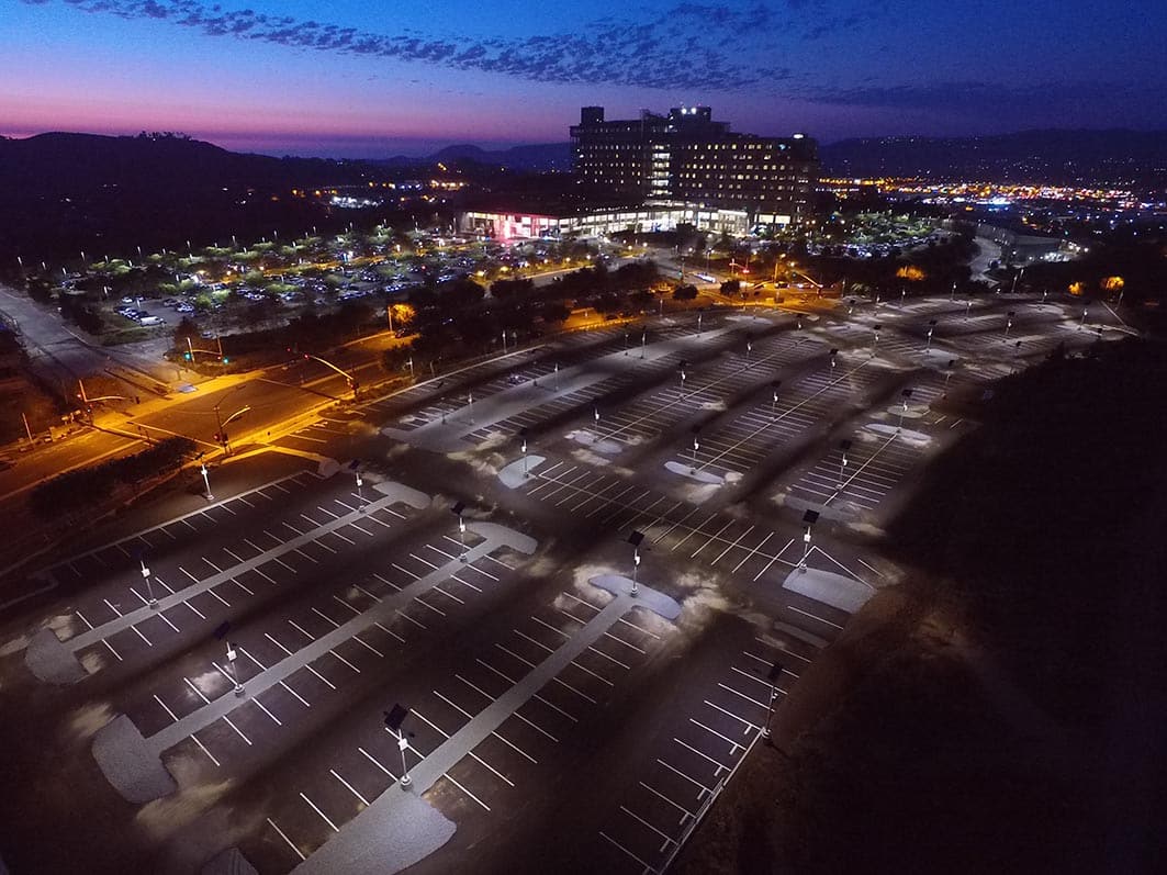 Palomar Hospital | Solar Parking Lot Lighting